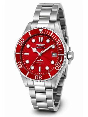 Invicta Pro Diver Women's Red 34mm Quartz Dive Watch 50920 NWT